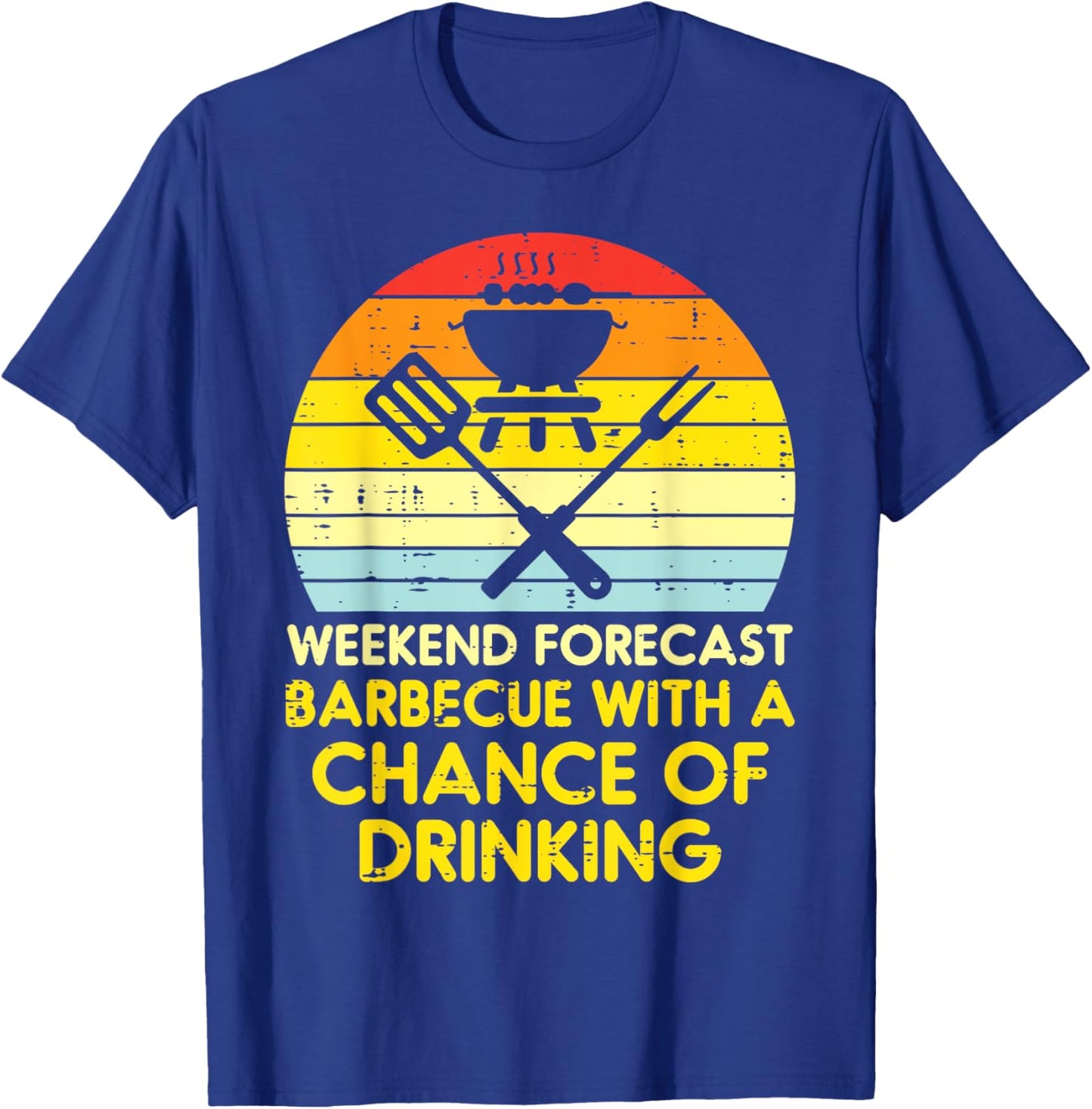 Weekend Forecast Barbecue Funny Bbq Grilling Dad Men Women T-Shirt - T-Shirt | Royal