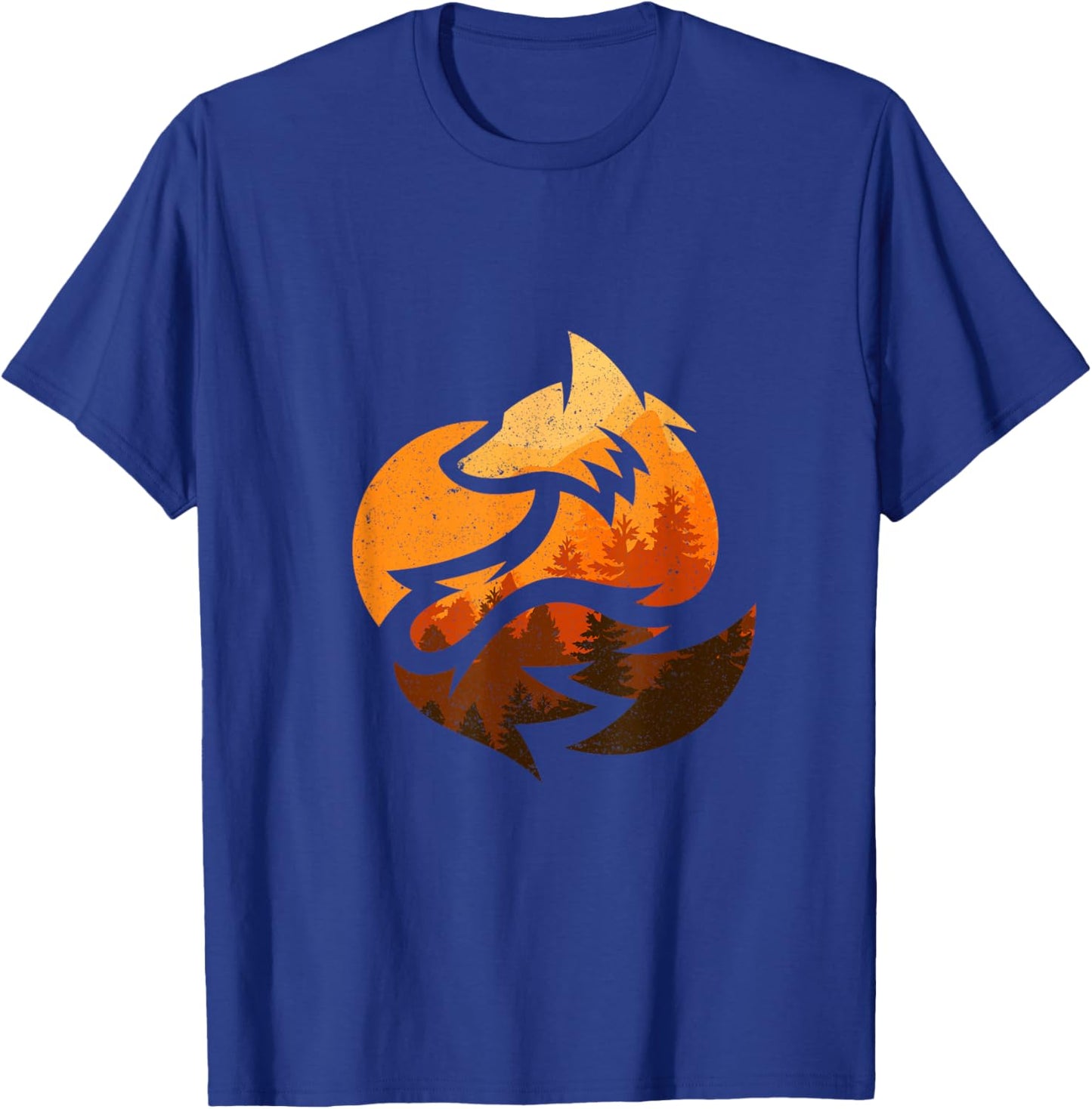 Fox Animal Design Gifts with Nature Trees Hunting T-Shirt - T-Shirt | Royal