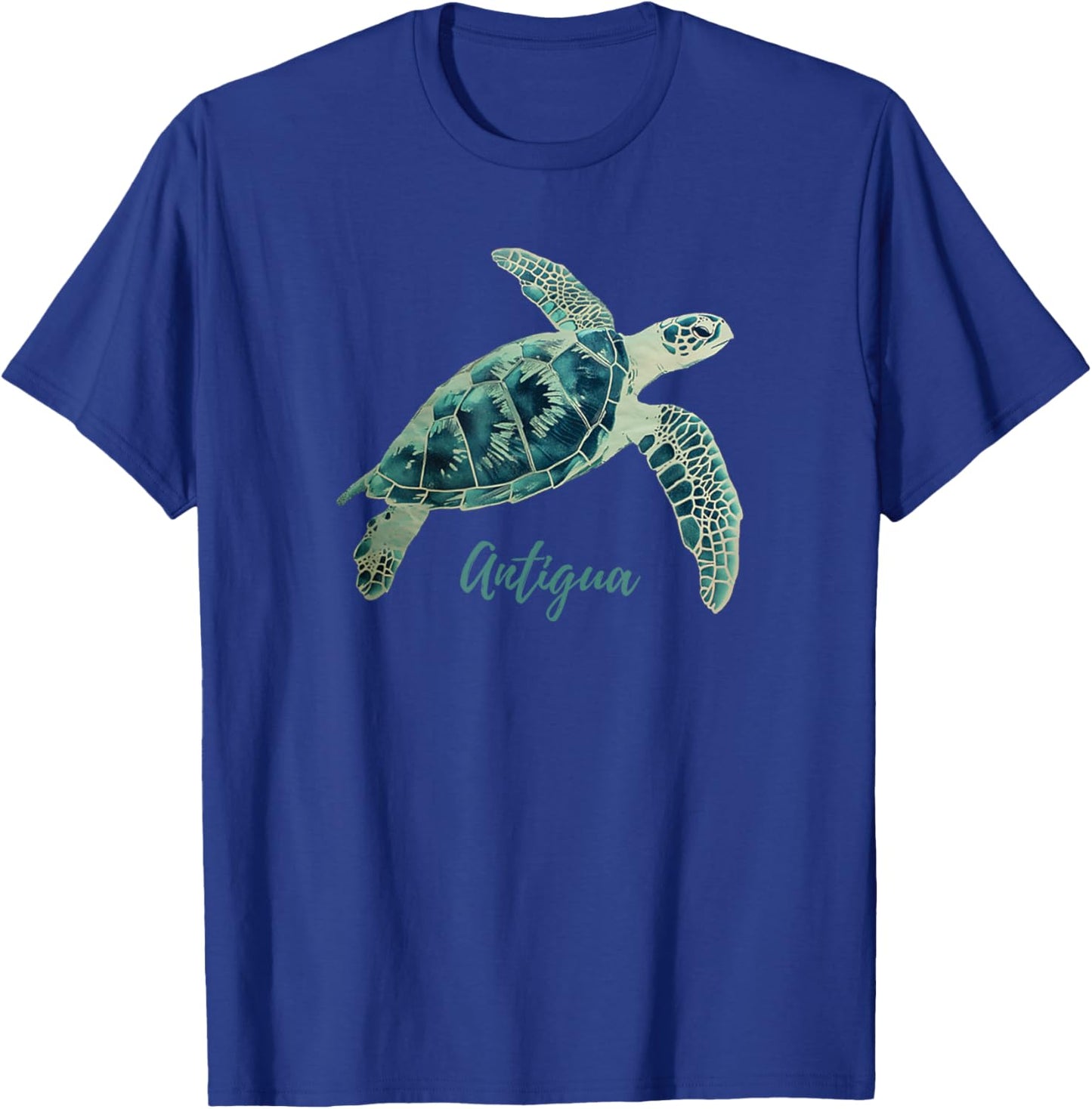 Antigua Barbuda Sea Turtle Scuba Diving Beach Travel Vintage Men Women T-Shirt - T-Shirt | Royal
