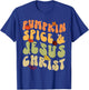Retro Groovy Pumpkin Spice And Jesus Christ Fall Autumn T-Shirt - T-Shirt | Royal