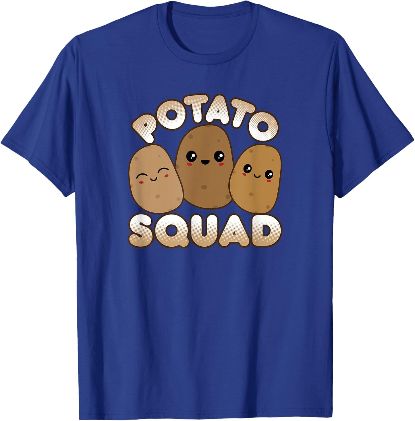 Funny Potato Gift Cute Kawaii Style Smiling Potato Squad T-Shirt - T-Shirt | Royal