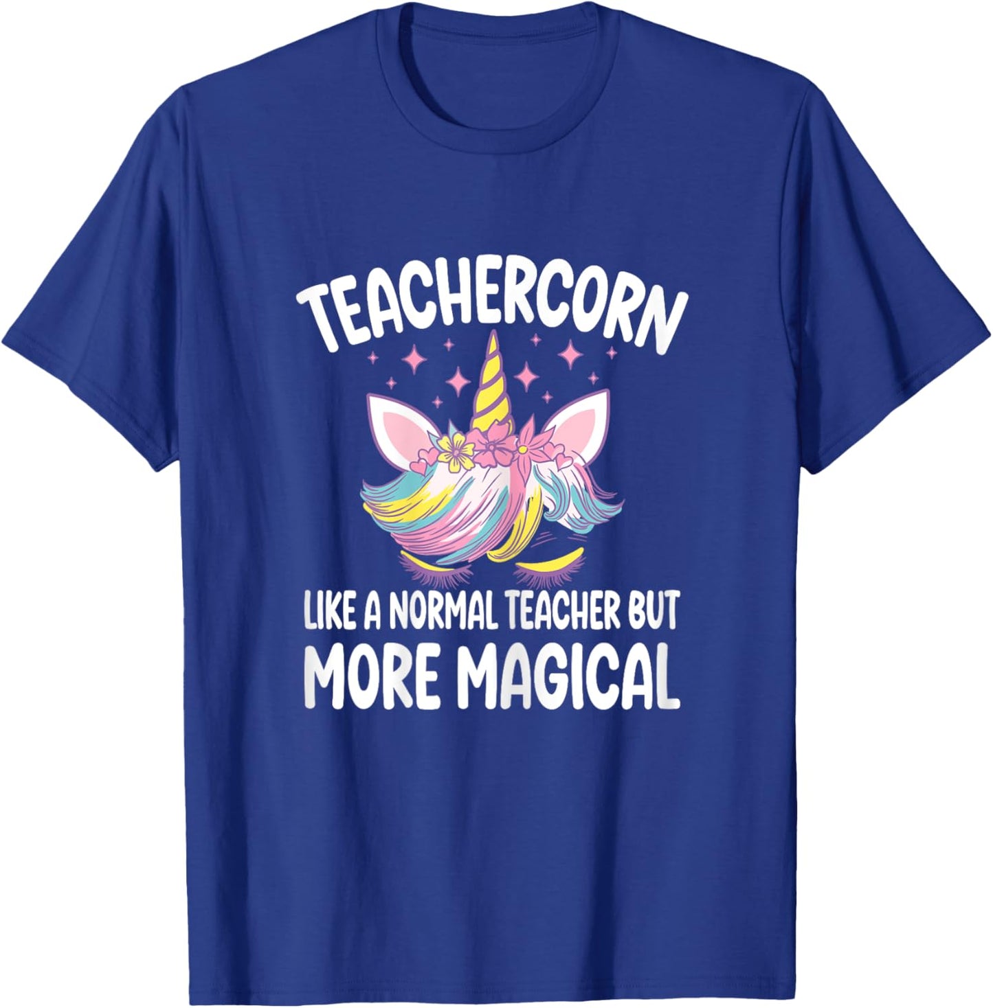 Teachercorn Funny Unicorn Teacher T-Shirt - T-Shirt | Royal