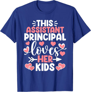 This Assistant Principal Loves Her Kids Valentine's Day T-Shirt - T-Shirt | Royal
