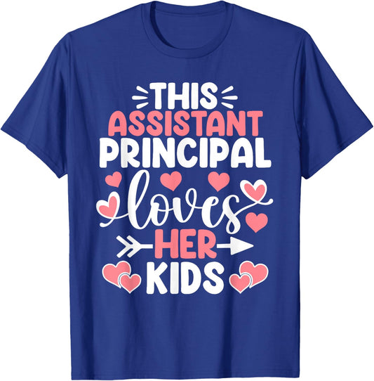 This Assistant Principal Loves Her Kids Valentine's Day T-Shirt - T-Shirt | Royal