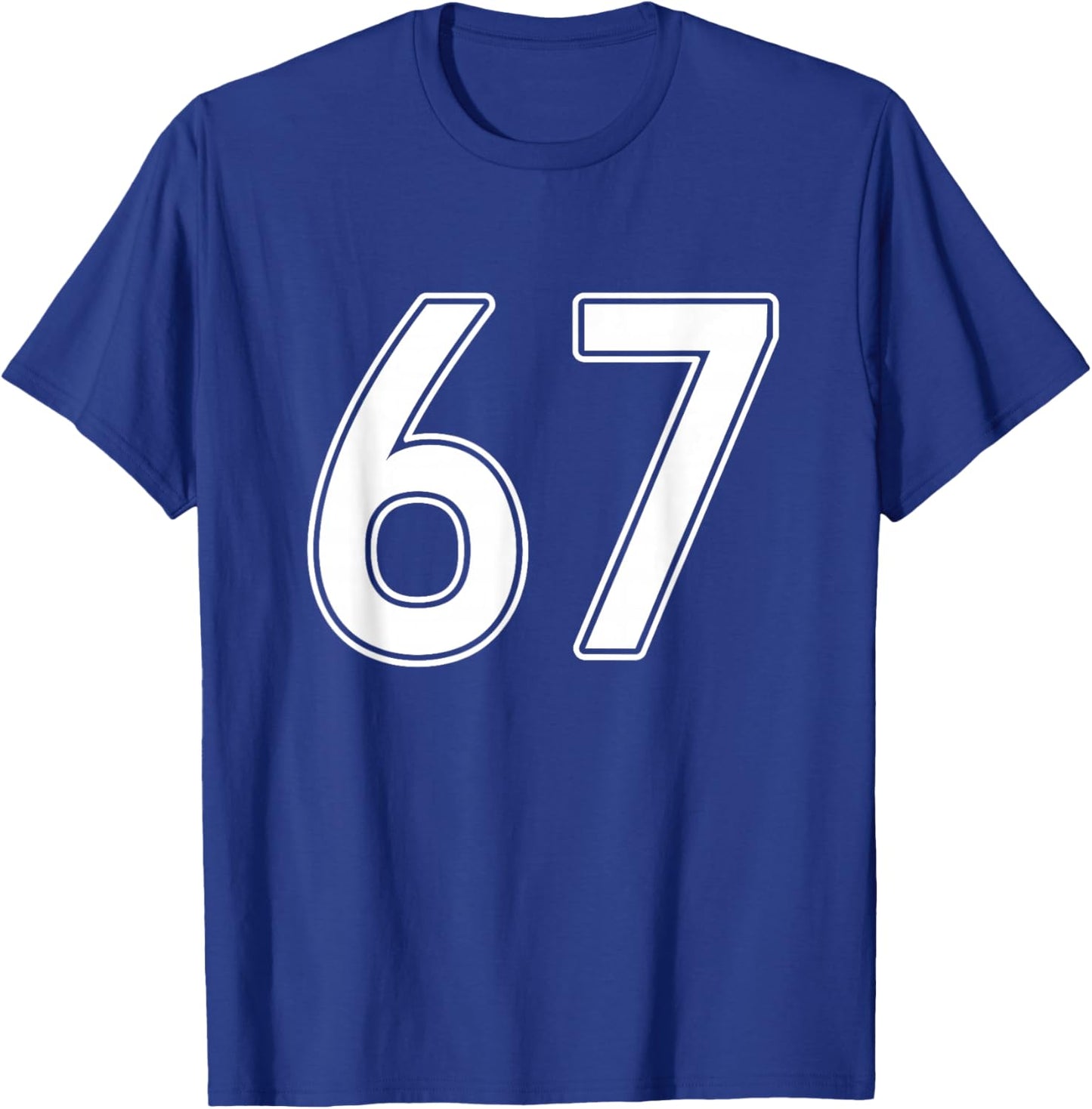 Number #67 White Sports Team T-Shirt - T-Shirt | Royal