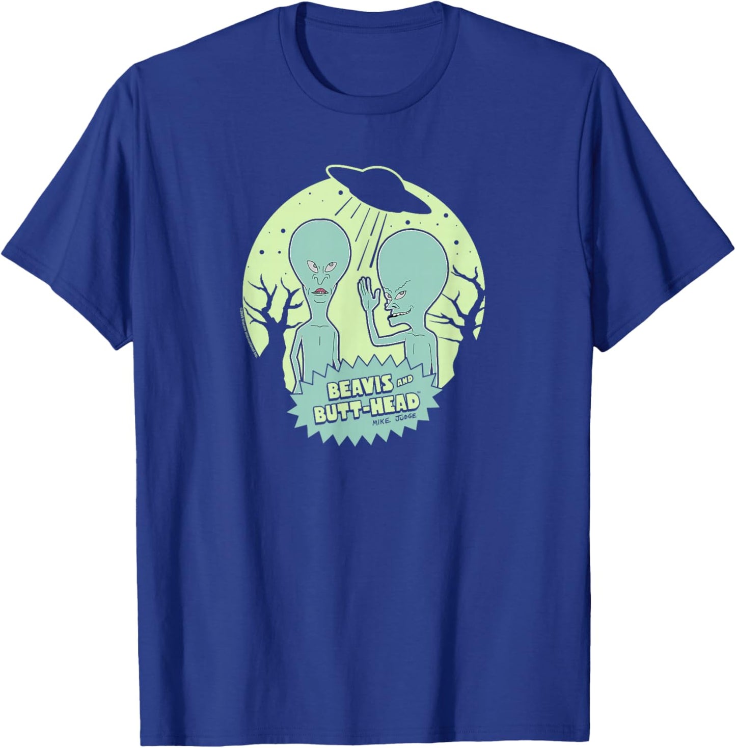 Beavis and Butt-Head Aliens with UFO Retro Funny Cartoon T-Shirt - T-Shirt | Royal