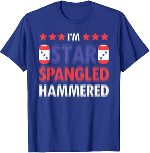 Beer Drinking Drinker Alcohol Funny 4th of July Hammered Men T-Shirt - T-Shirt | Royal