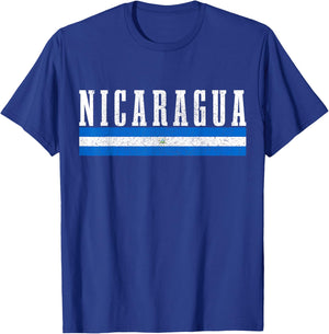 Nicaragua Flag Vintage Souvenir T-Shirt - T-Shirt | Royal