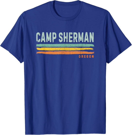 Vintage Stripes Camp Sherman OR T-Shirt - T-Shirt | Royal