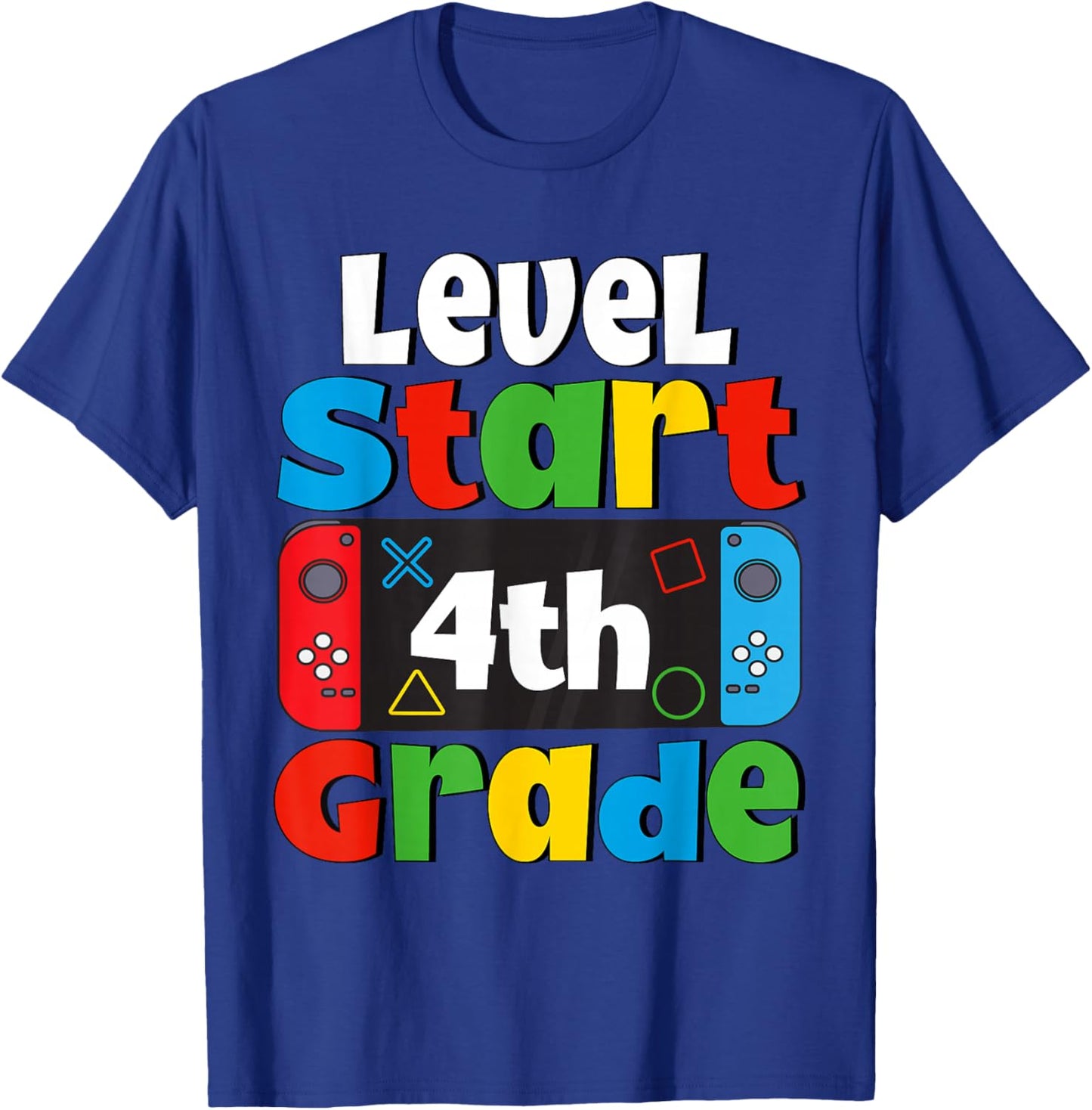 4th Grade Level Start First Day of 4th Grade Gaming T-Shirt - T-Shirt | Royal