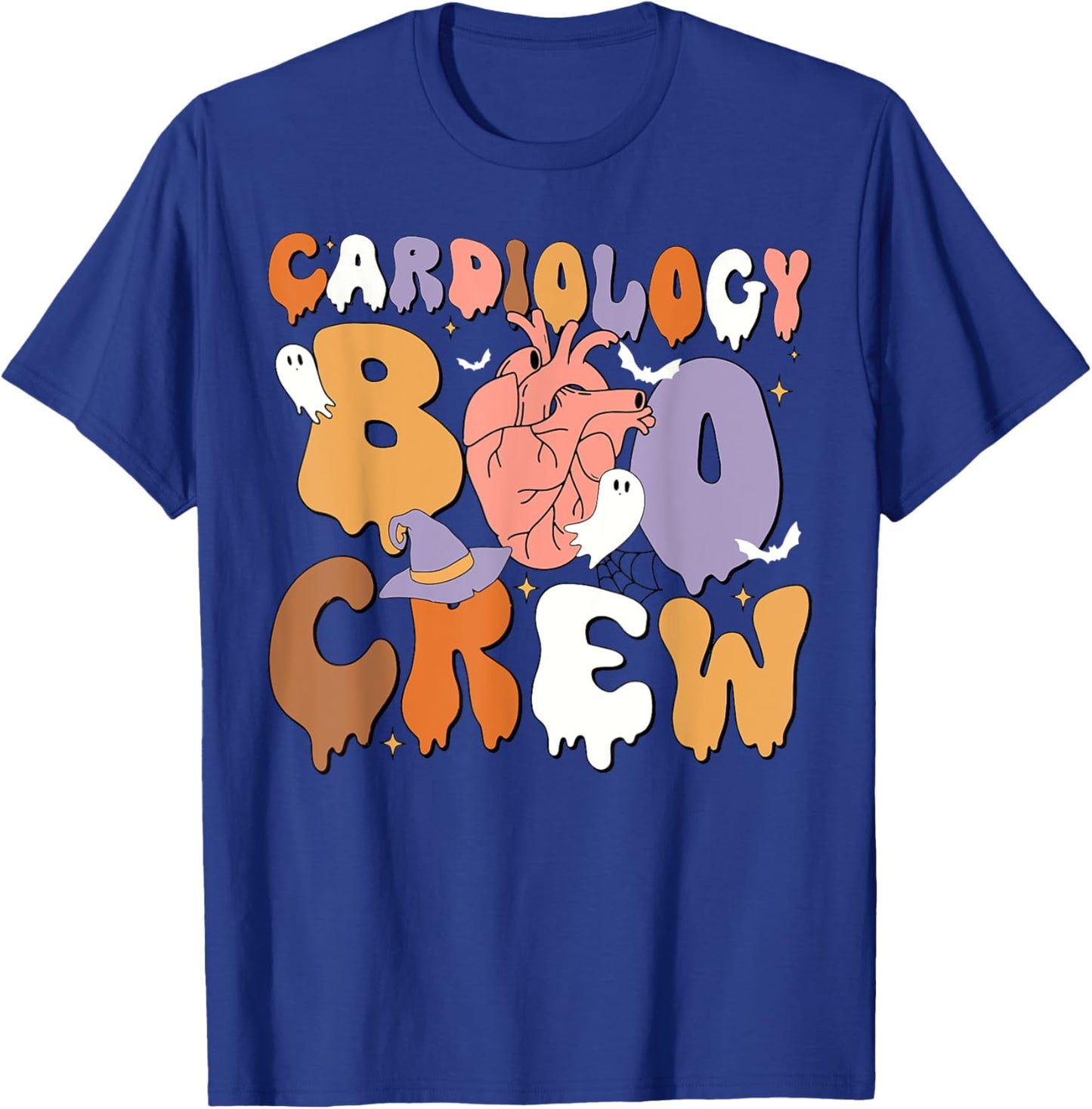 Retro Cardiology Boo Crew CVICU Cardiac Nurse Halloween T-Shirt - T-Shirt | Royal