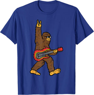 Rocker Bigfoot Sasquatch Guitar Rocknroll Rock Boys Kids Men T-Shirt - T-Shirt | Royal