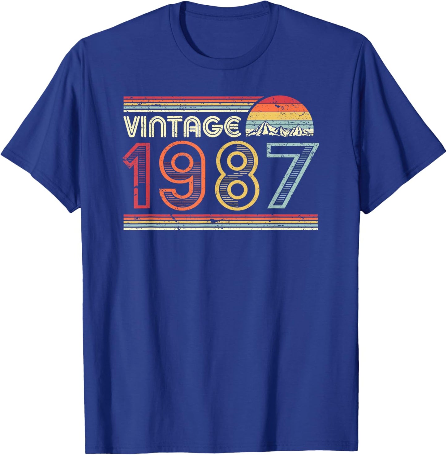 1987 Vintage Shirt, Birthday Gift . Retro Style T-Shirt - T-Shirt | Royal