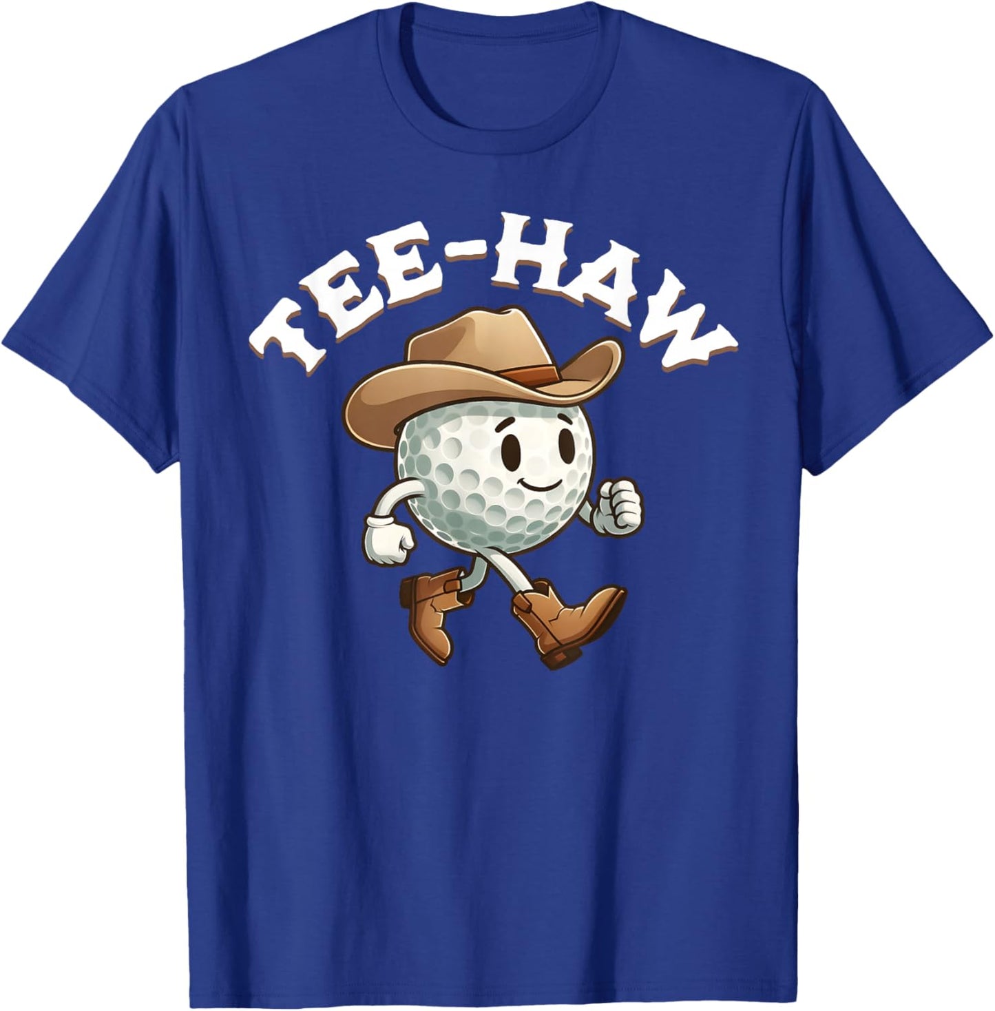 Western Haw Y'all Funny Golf Ball Cowboy Southern Retro T-Shirt - T-Shirt | Royal