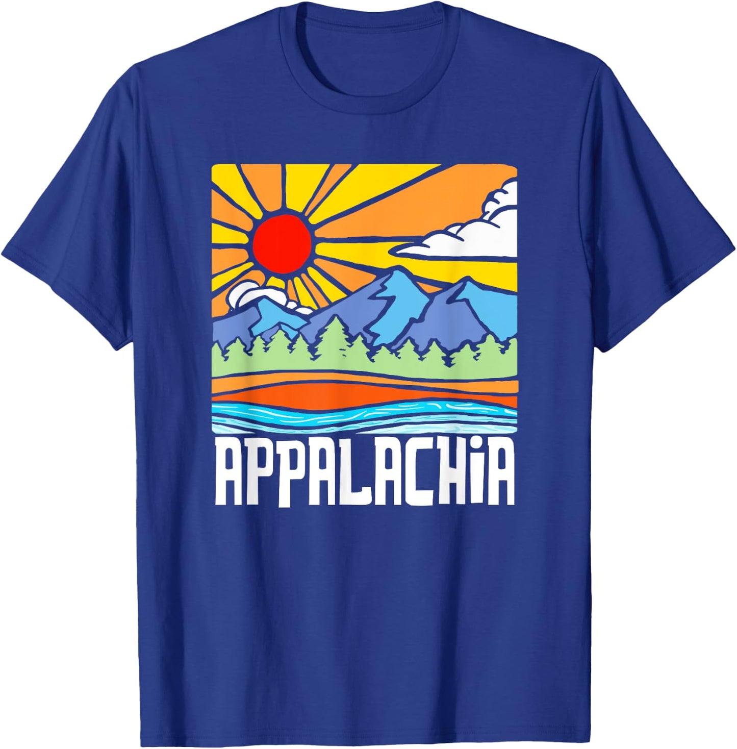 Appalachia Artistic Nature & Mountains Vintage Graphic T-Shirt - T-Shirt | Royal