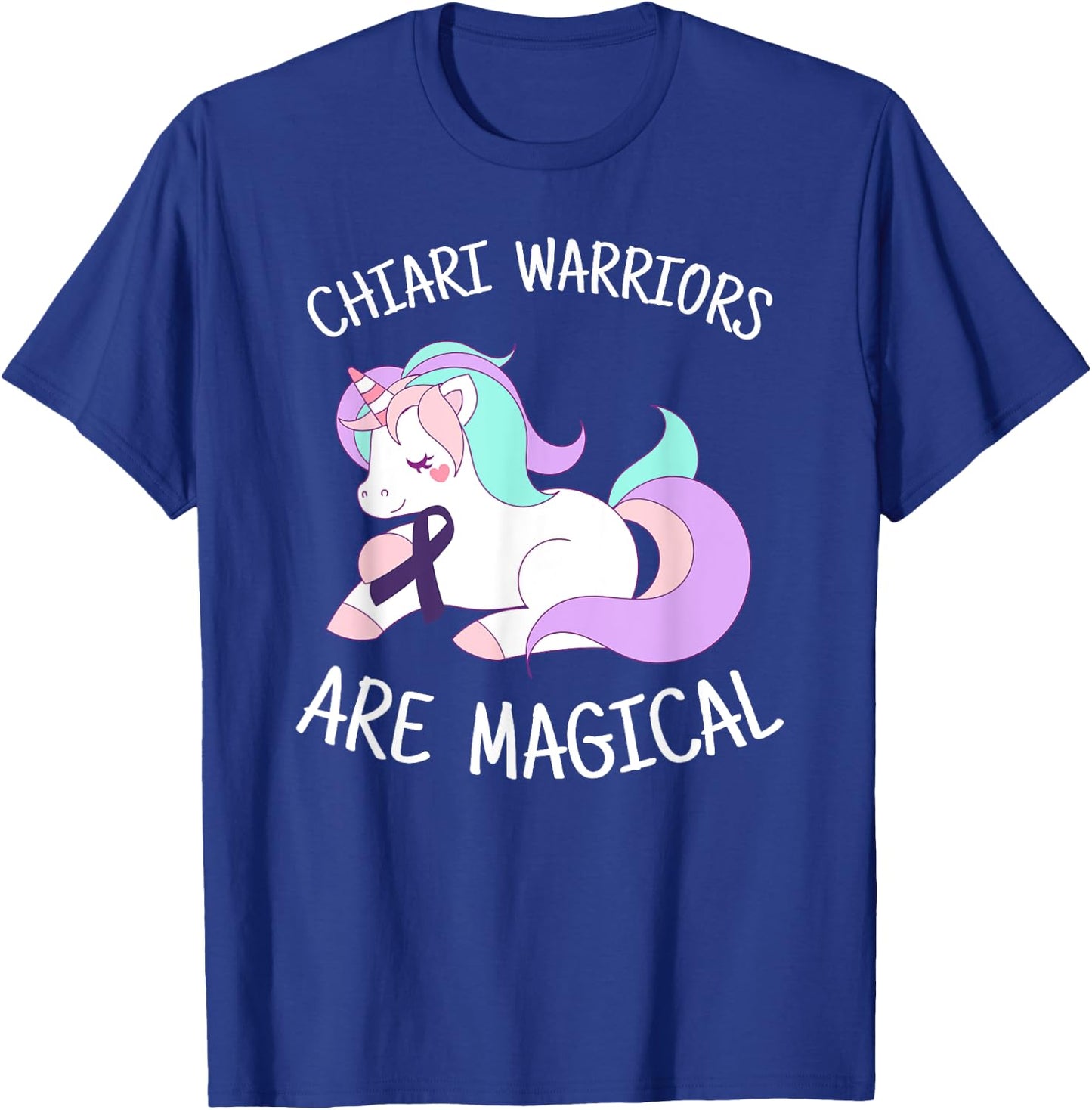 Unicorn Chiari Malformation Awareness Gift, Chiari Warrior T-Shirt - T-Shirt | Royal