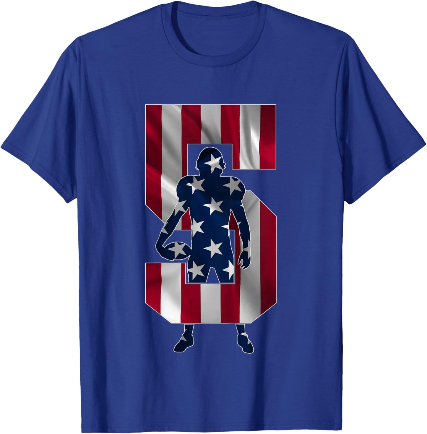 Number 5 Years Football 5th Birthday T-Shirt - T-Shirt | Royal