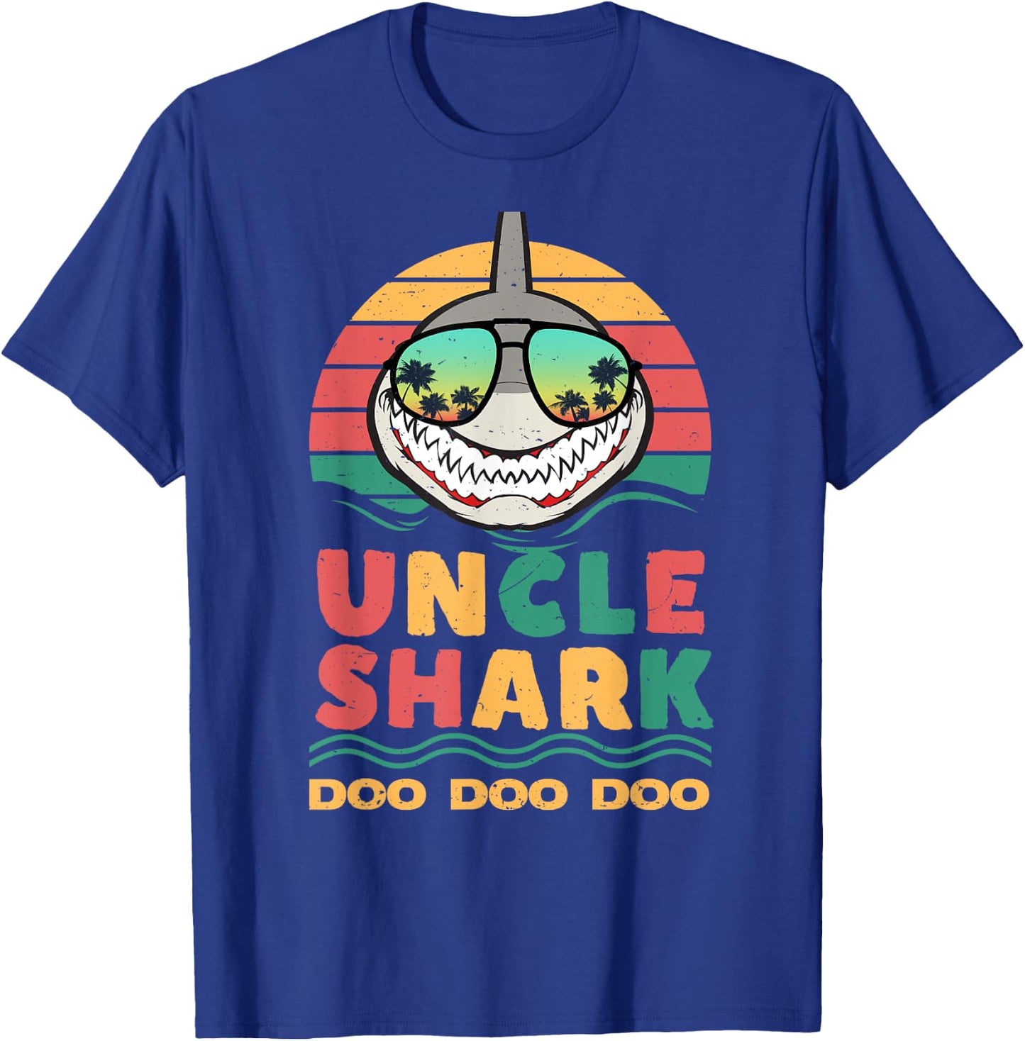 FAMILY 365 Uncle Shark Father's Day Papa Dad Uncle Men Gift T-Shirt - T-Shirt | Royal