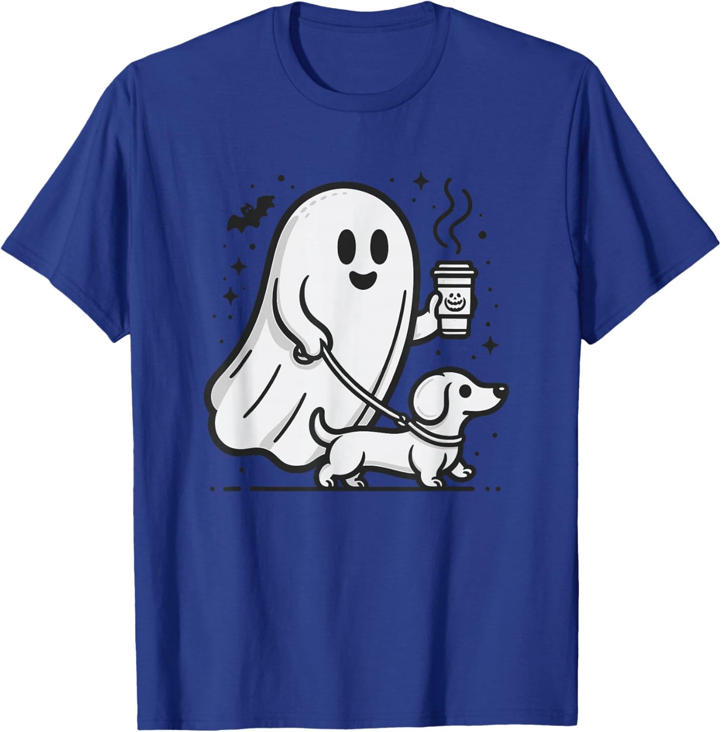 Funny Dachshund Ghost Halloween Spooky Season Weenie Dog T-Shirt - T-Shirt | Royal