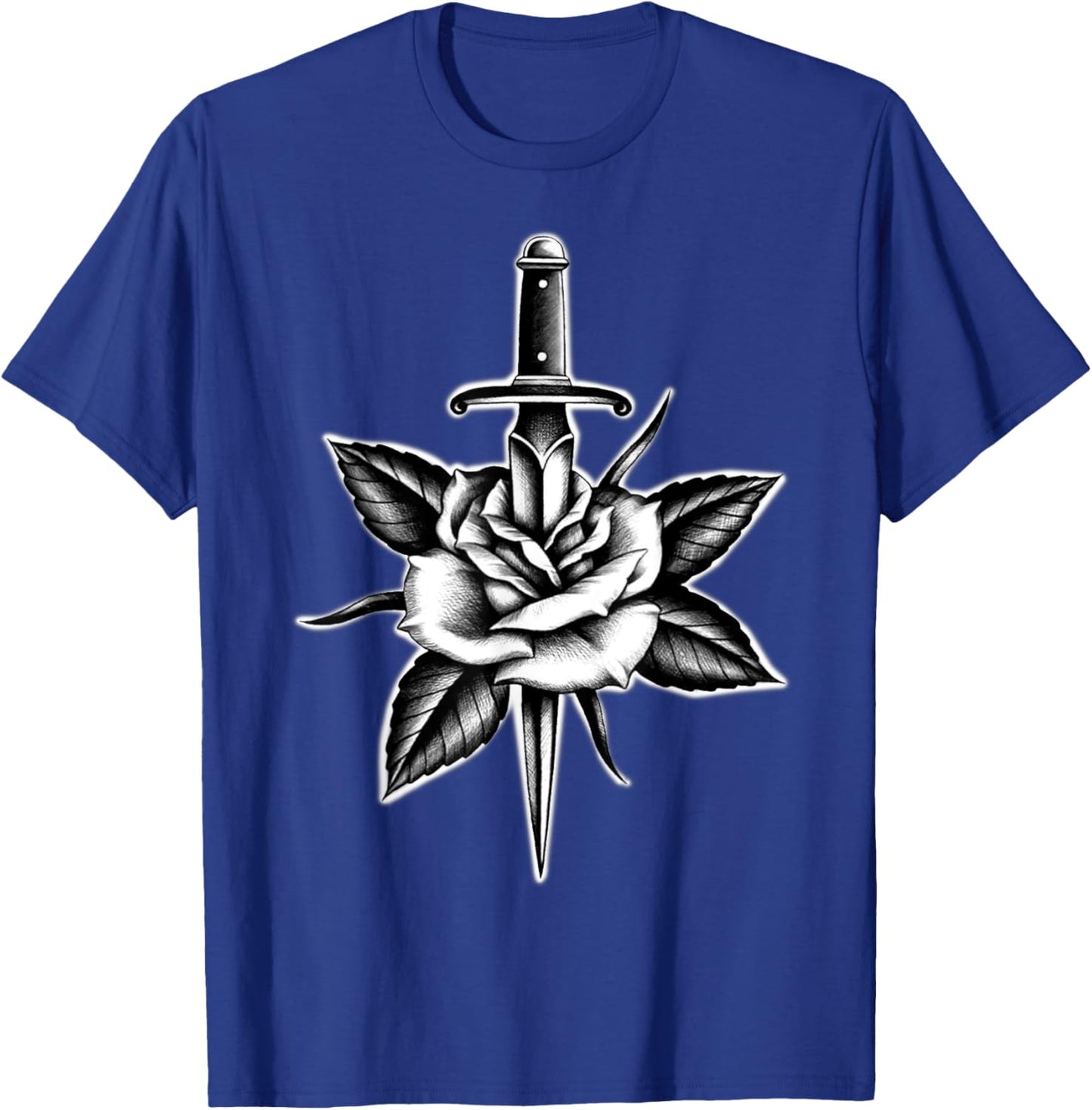 Rose and Dagger American Traditional Tattoo T-Shirt - T-Shirt | Royal
