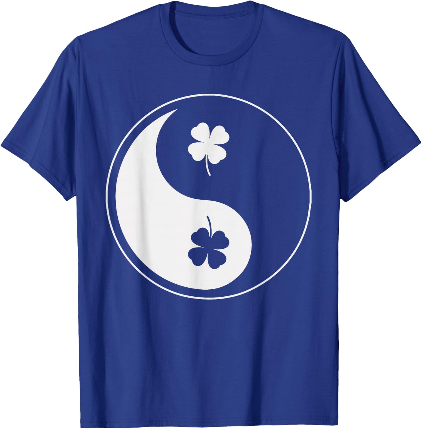 Shamrock Yin Yang Shirt Yoga Meditation St Patricks Day T-Shirt - T-Shirt | Royal