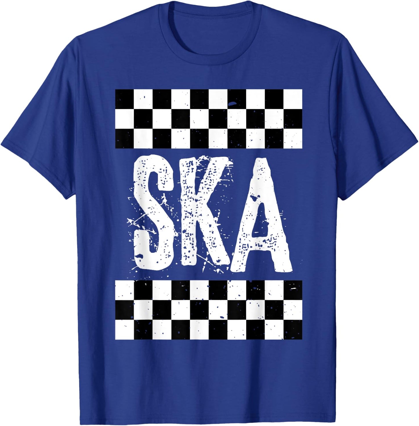 Ska Music T Shirt For Life Reggae Checkerboard Image Shirt T-Shirt - T-Shirt | Royal