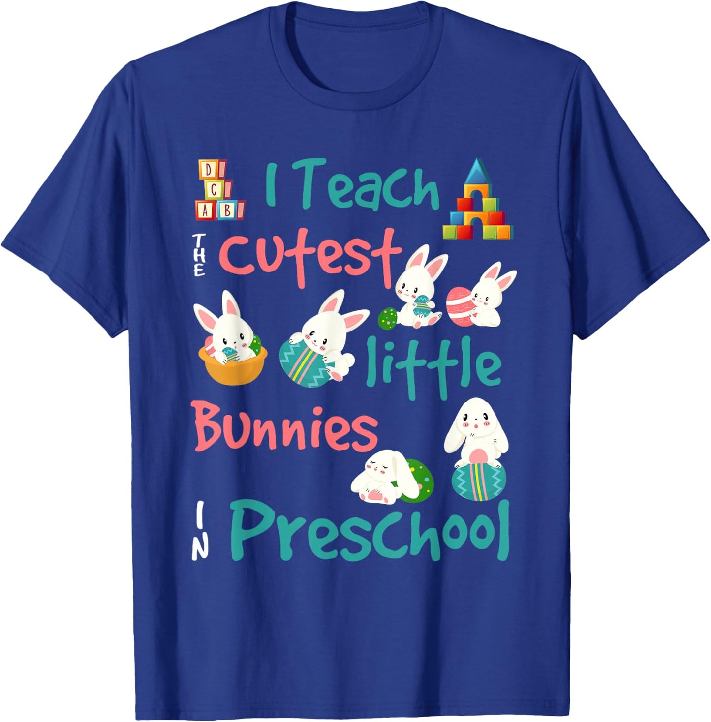 Easter Preschool Teacher Shirt Gift Easter Shirts T-Shirt - T-Shirt | Royal