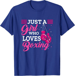 Boxing Girl Outfit Kickoxing Workout Women Gloves Gear T-Shirt - T-Shirt | Royal