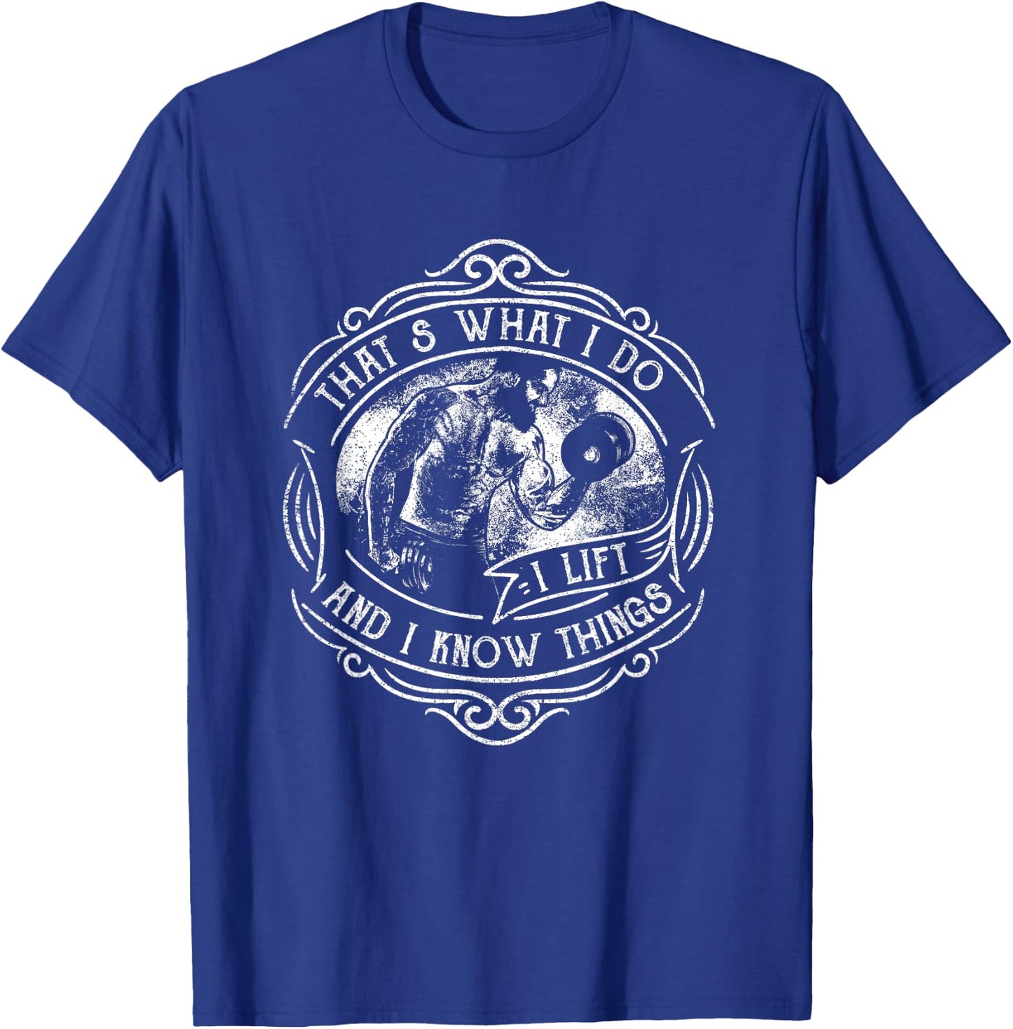 Weightlifting Humor Cool Gym Clothing Retro Bodybuilding T-Shirt - T-Shirt | Royal