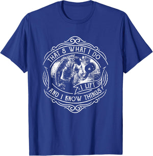 Weightlifting Humor Cool Gym Clothing Retro Bodybuilding T-Shirt - T-Shirt | Royal