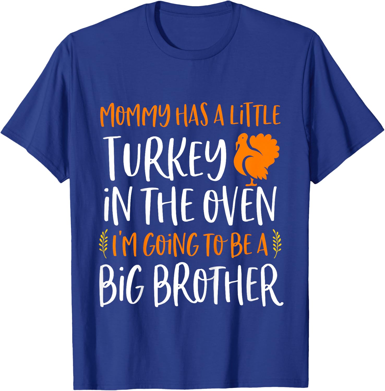 Kids Big Brother Thanksgiving Pregnancy Announcement Shirt Fall T-Shirt - T-Shirt | Royal