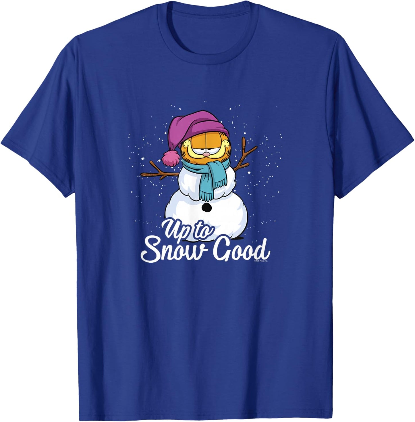 Garfield Up To Snow Good Garfield Snowman T-Shirt - T-Shirt | Royal
