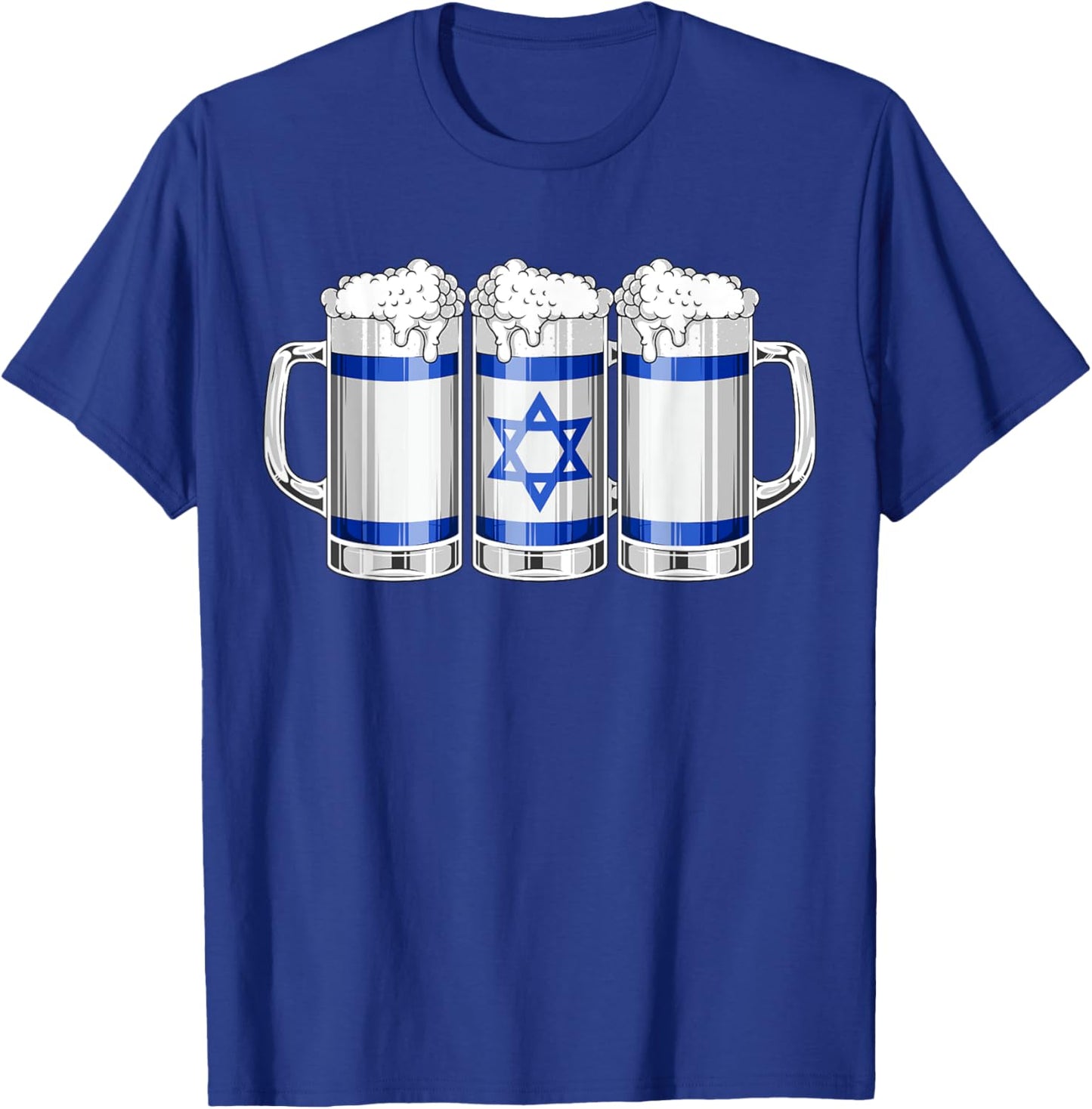 Beer Israeli Shirt - Beer Israel Flag Patriotic Men T-Shirt - T-Shirt | Royal
