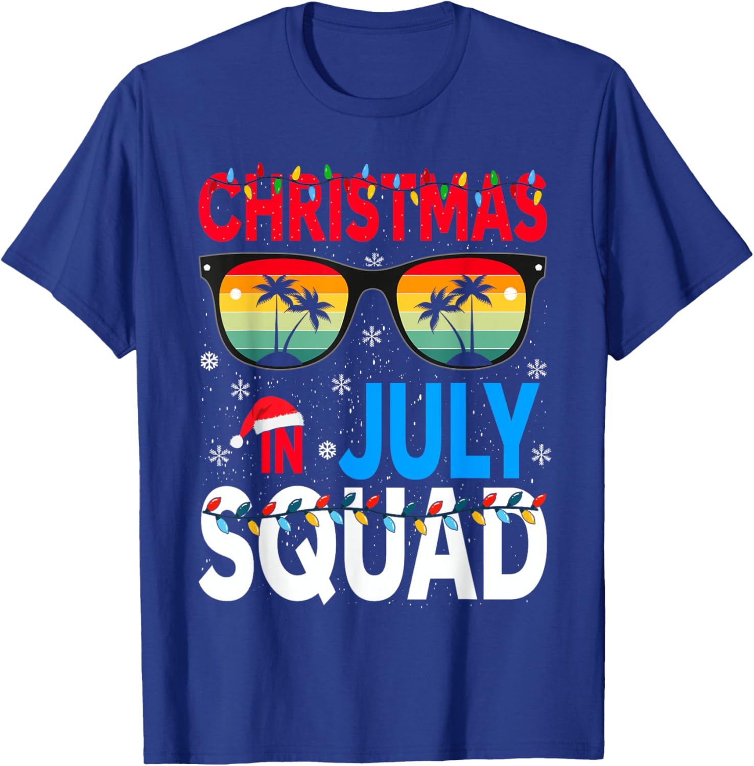 Christmas In July Squad Family Beach Vacation Summer T-Shirt - T-Shirt | Royal