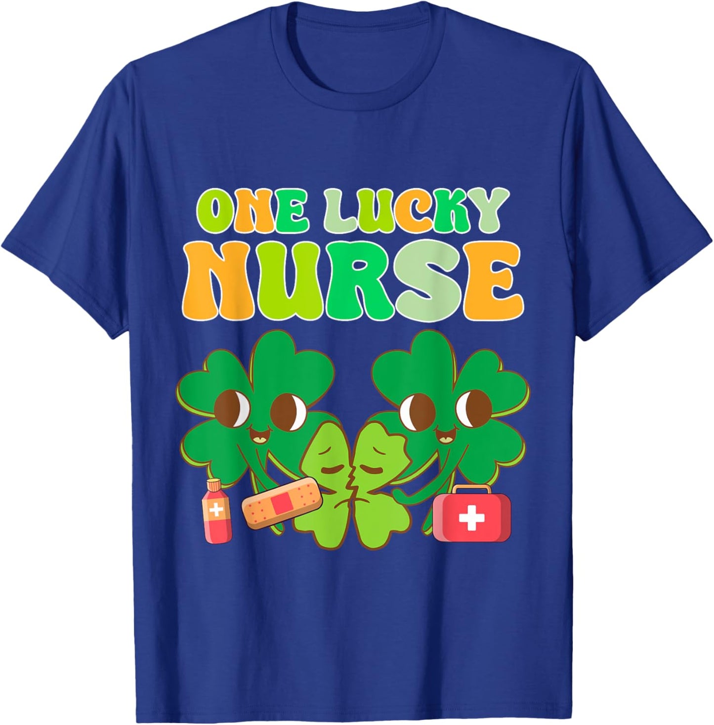 One Lucky Nurse Squad Scrubs Shamrock St Patrick's Day Women T-Shirt - T-Shirt | Royal