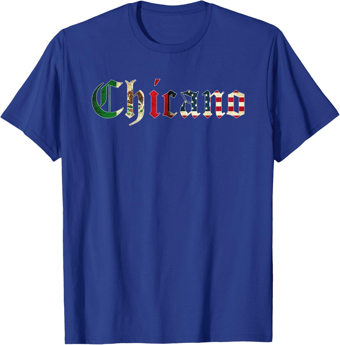 Chicano Mexican American Flag T-Shirt - T-Shirt | Royal