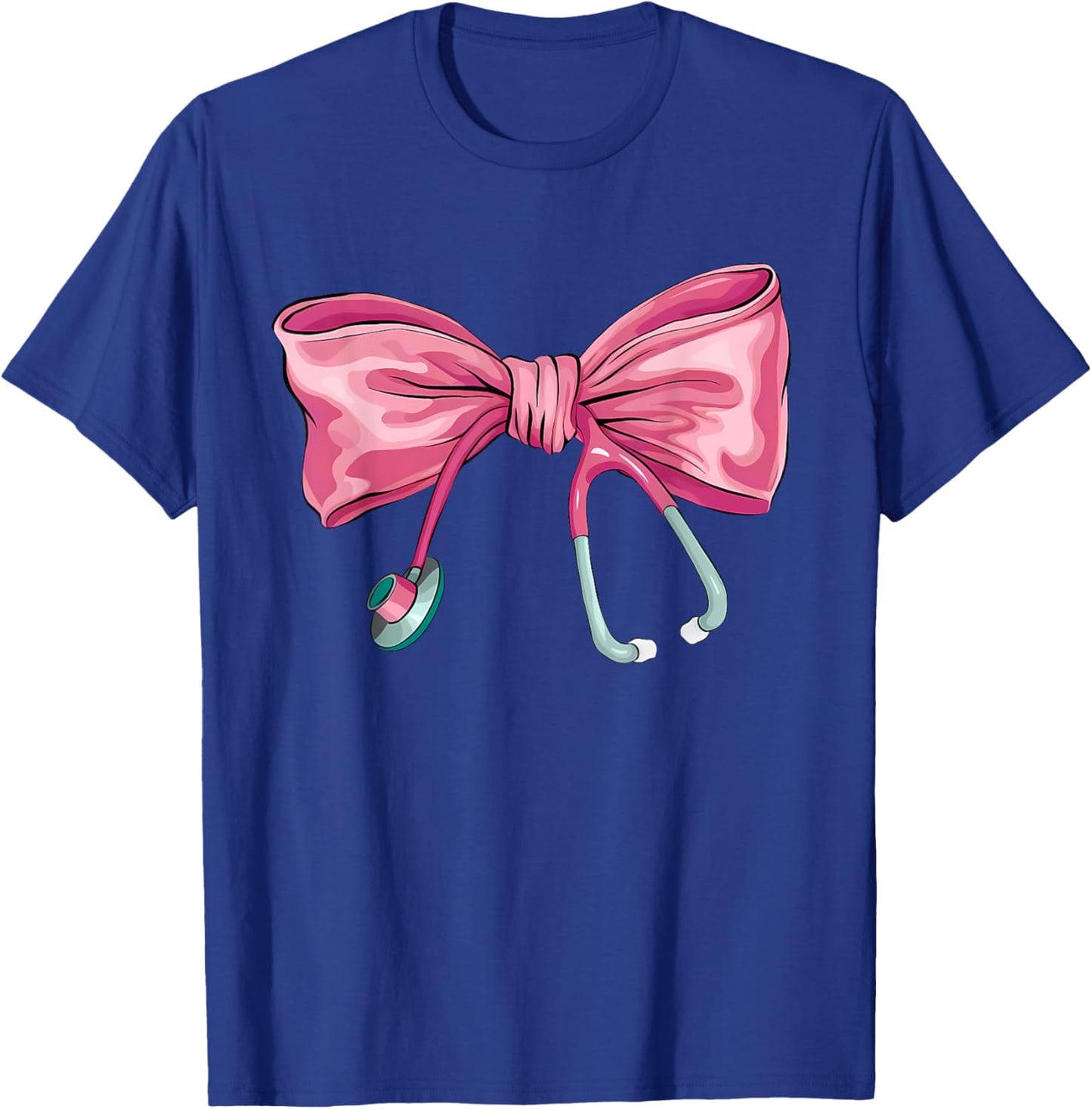 Nurse Coquette Stethoscope Bow Cute Women Girl Nurse T-Shirt - T-Shirt | Royal