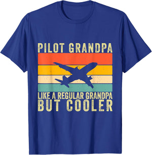 Pilot Grandpa Design Father Day T-Shirt - T-Shirt | Royal
