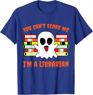 Scary Ghost Librarian Funny Saying Easy Halloween Gifts T-Shirt - T-Shirt | Royal