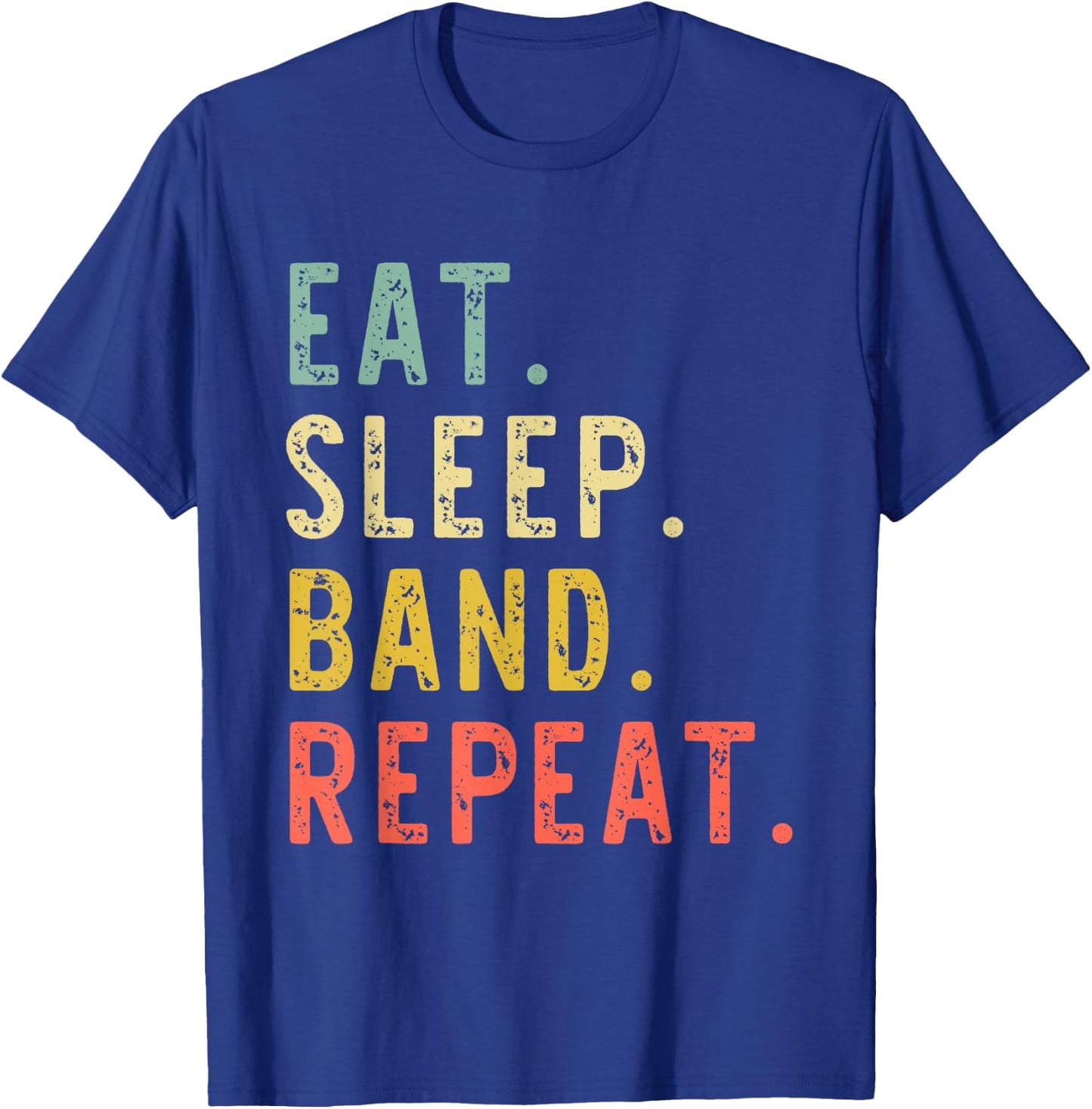 Eat Sleep Band Repeat Marching Director Retro Vintage T-Shirt - T-Shirt | Royal