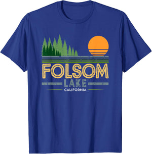 Vintage Folsom Lake California T-Shirt - T-Shirt | Royal