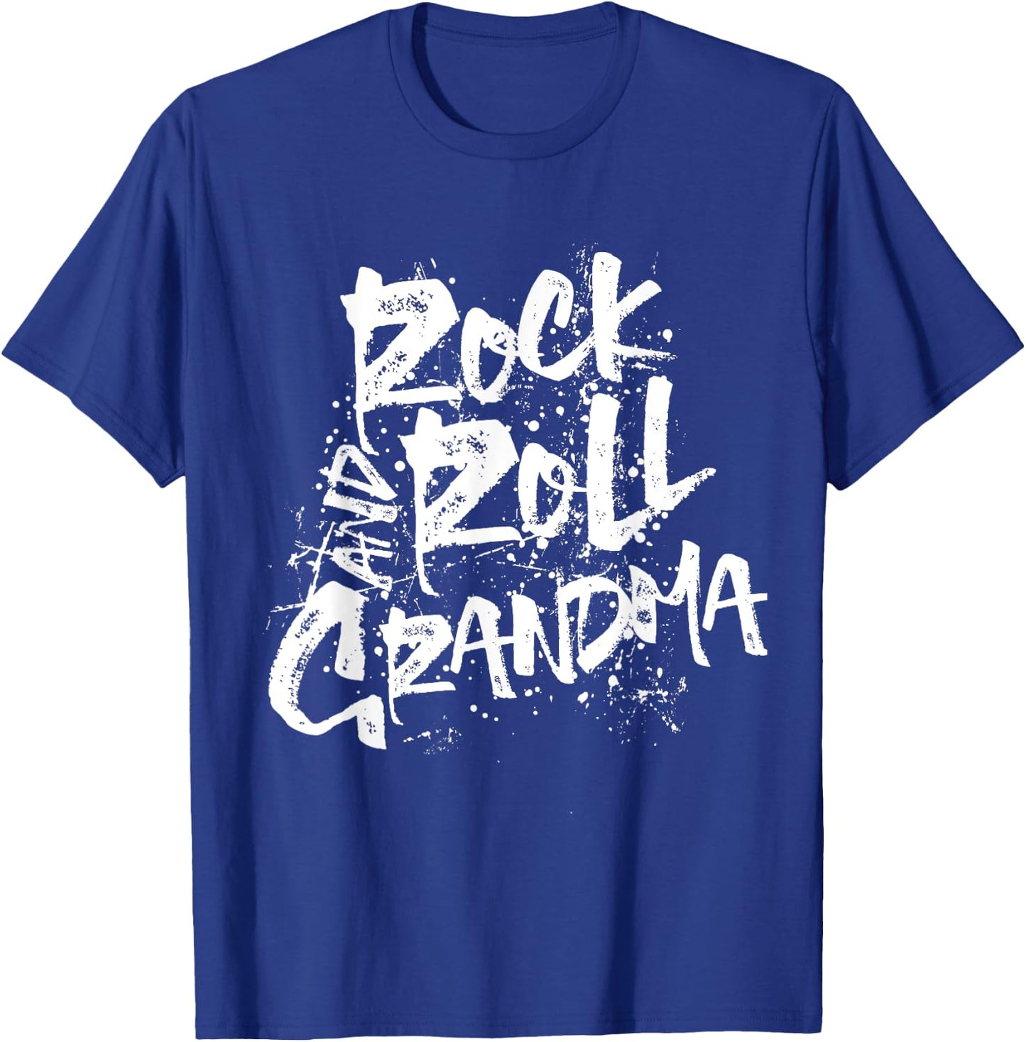 Rock And Roll Grandma Grunge Text Gift T-Shirt - T-Shirt | Royal