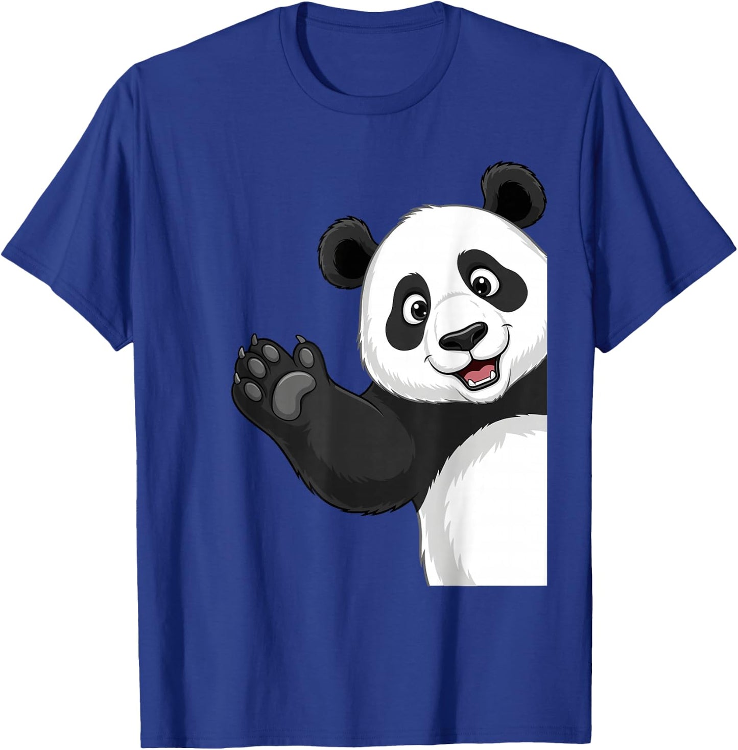 Kawaii Panda Waving Hand Cute Smiling Panda T-Shirt - T-Shirt | Royal