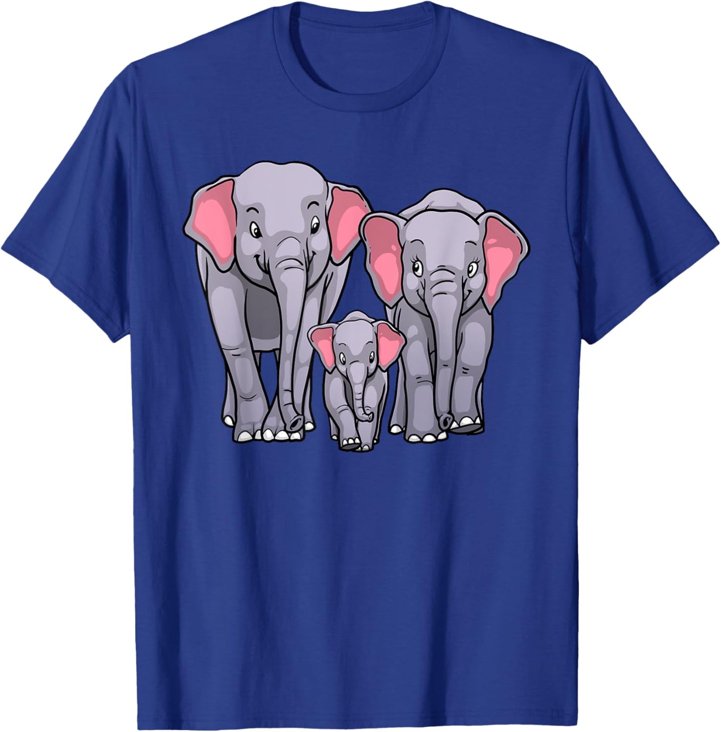 Funny Elephant Family Design Men Women Kids Elephant Lovers T-Shirt - T-Shirt | Royal