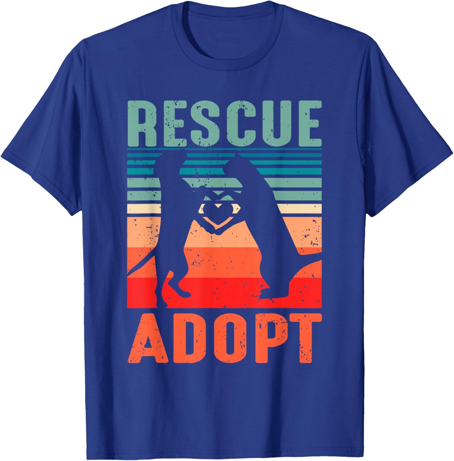 Rescue Adopt Animal Vintage Dog Cat Lover Men T-Shirt - T-Shirt | Royal