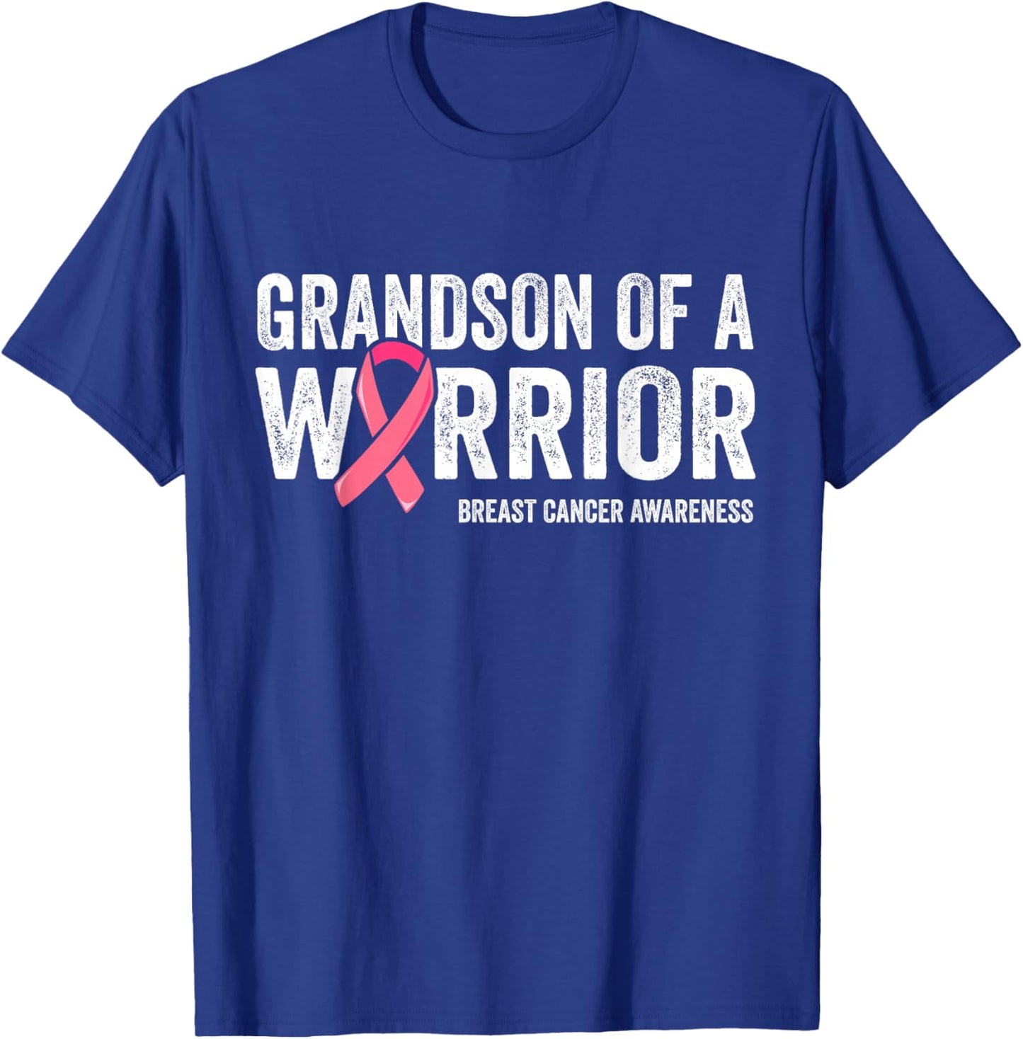 Grandson Of A Warrior Grandma Shirts, Breast Cancer Matching T-Shirt - T-Shirt | Royal