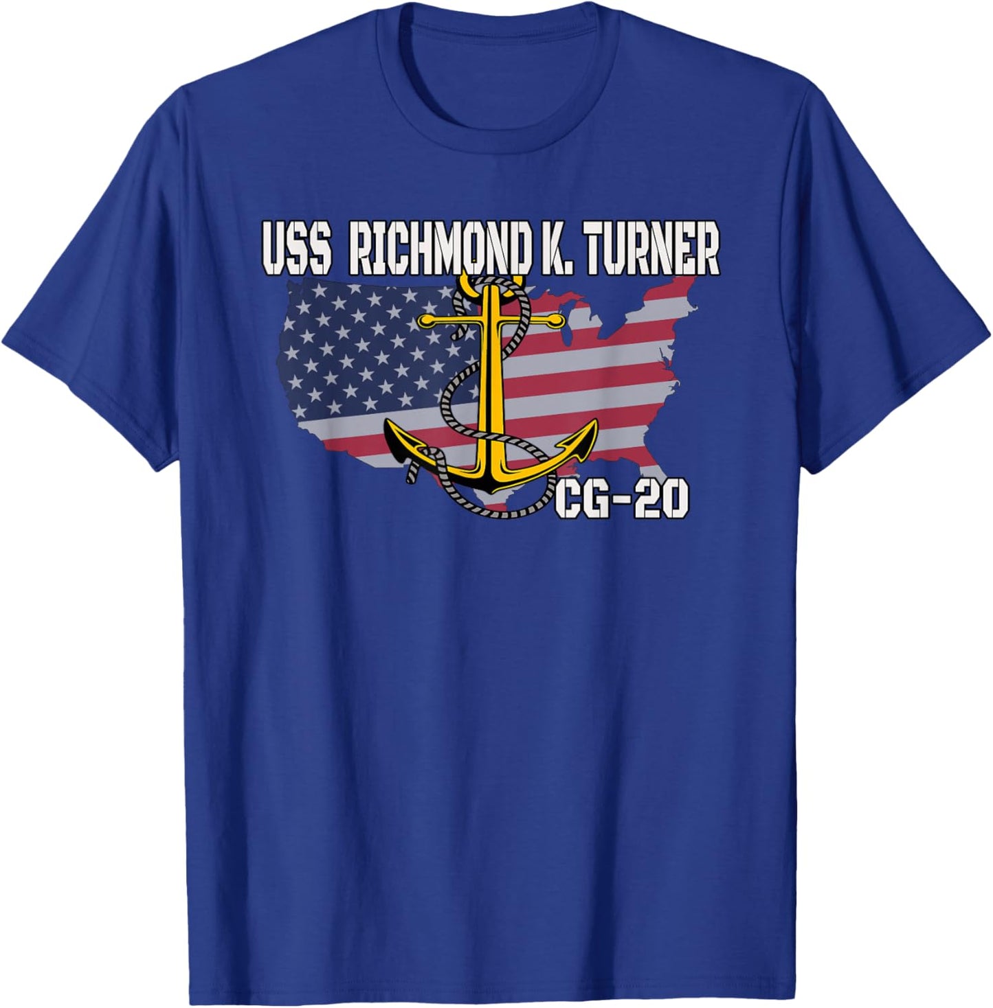 USS Richmond K. Turner CG-20 Cruiser Veterans Father Grandpa T-Shirt - T-Shirt | Royal