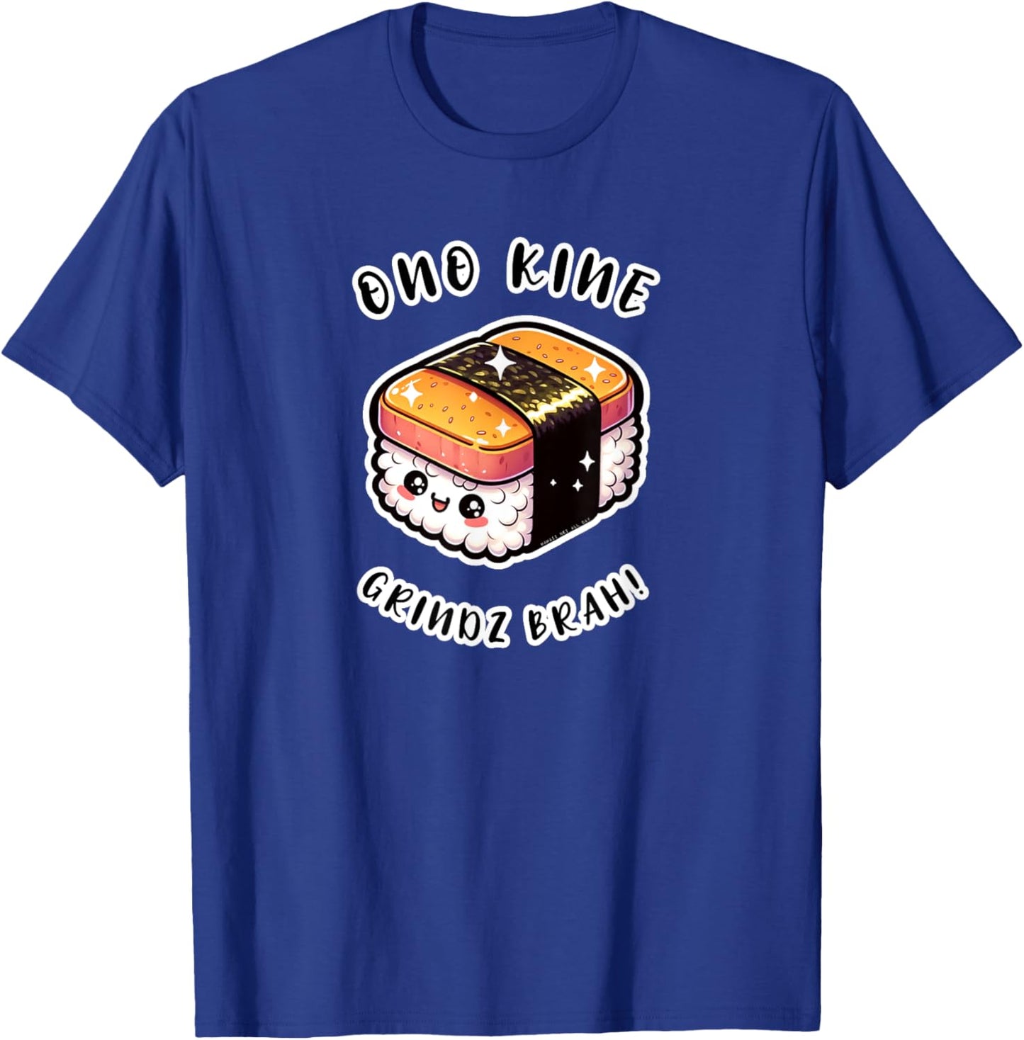 Ono Kine Grindz Brah Kawaii Musubi by Hawaii Nei All Day T-Shirt - T-Shirt | Royal