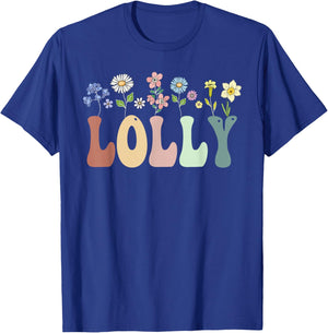 Lolly Gifts Women Wildflower Floral Design Lolly T-Shirt - T-Shirt | Royal