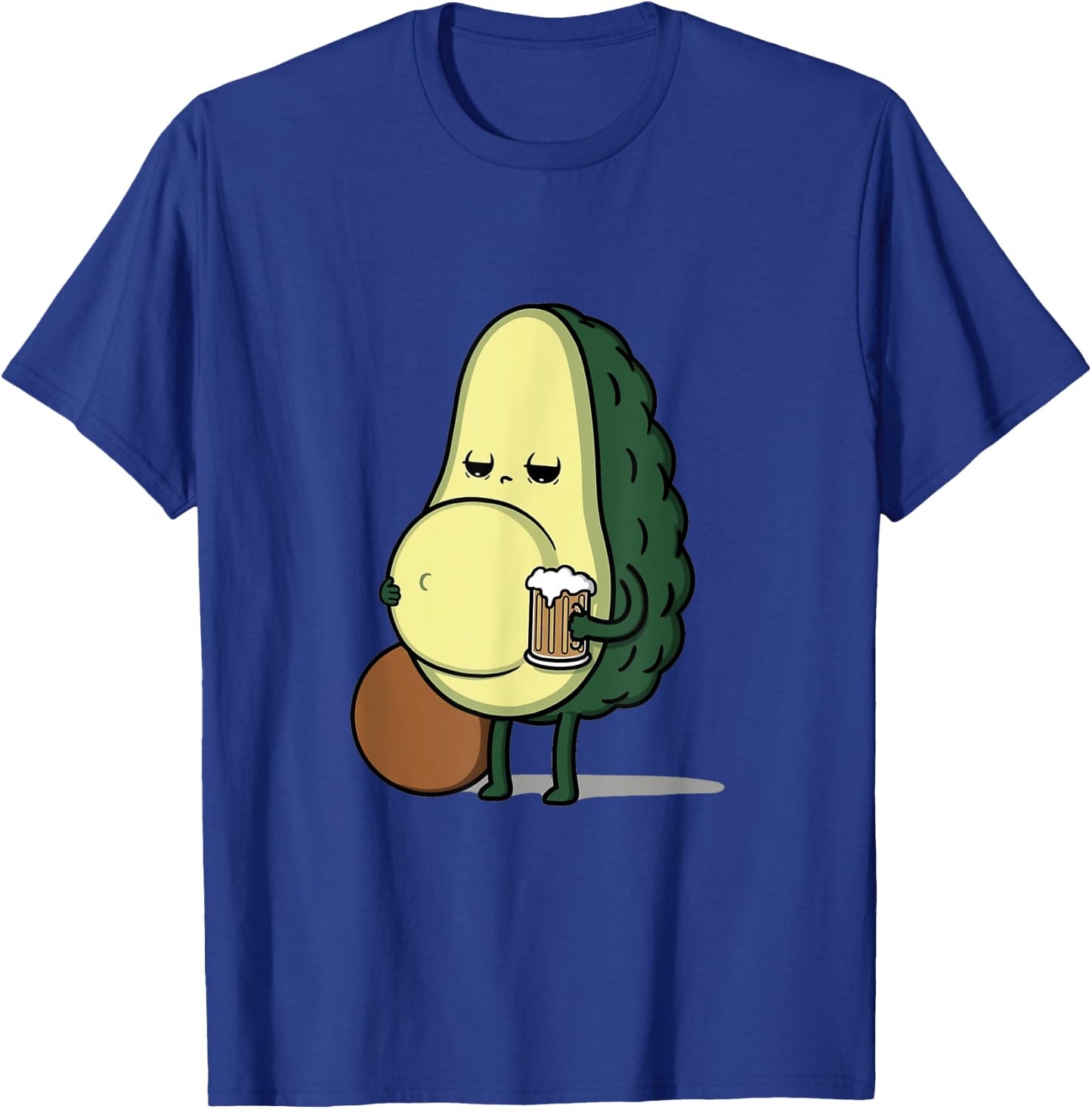 Funny Avocado with Beer Belly T-Shirt - T-Shirt | Royal